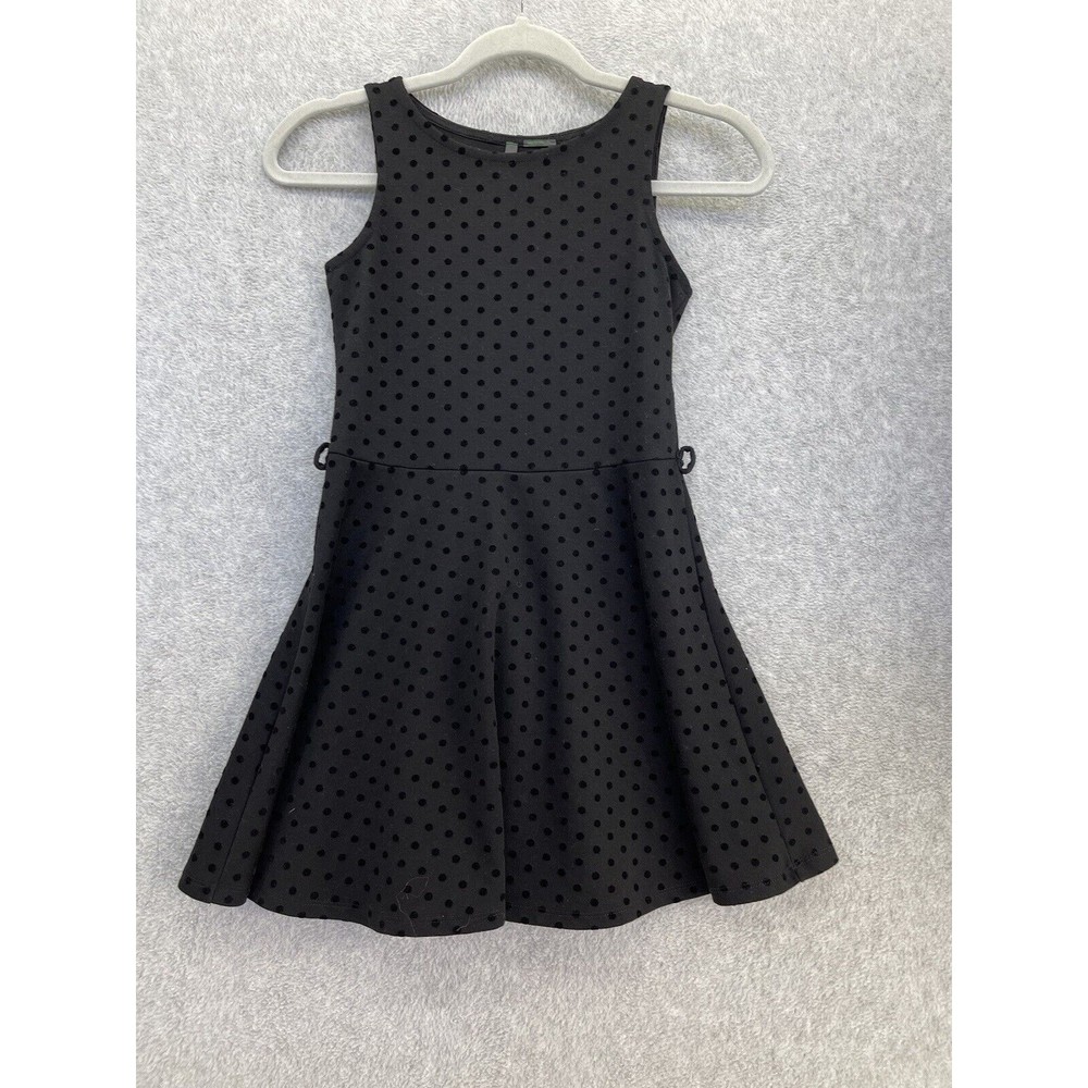 UCB United Colors of Benetton Girls Dress A Line Solid Black Textured Large 7-8